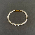 Sparkling Zircon Inlaid 18K Gold Plated SS Bracelet - FGS
