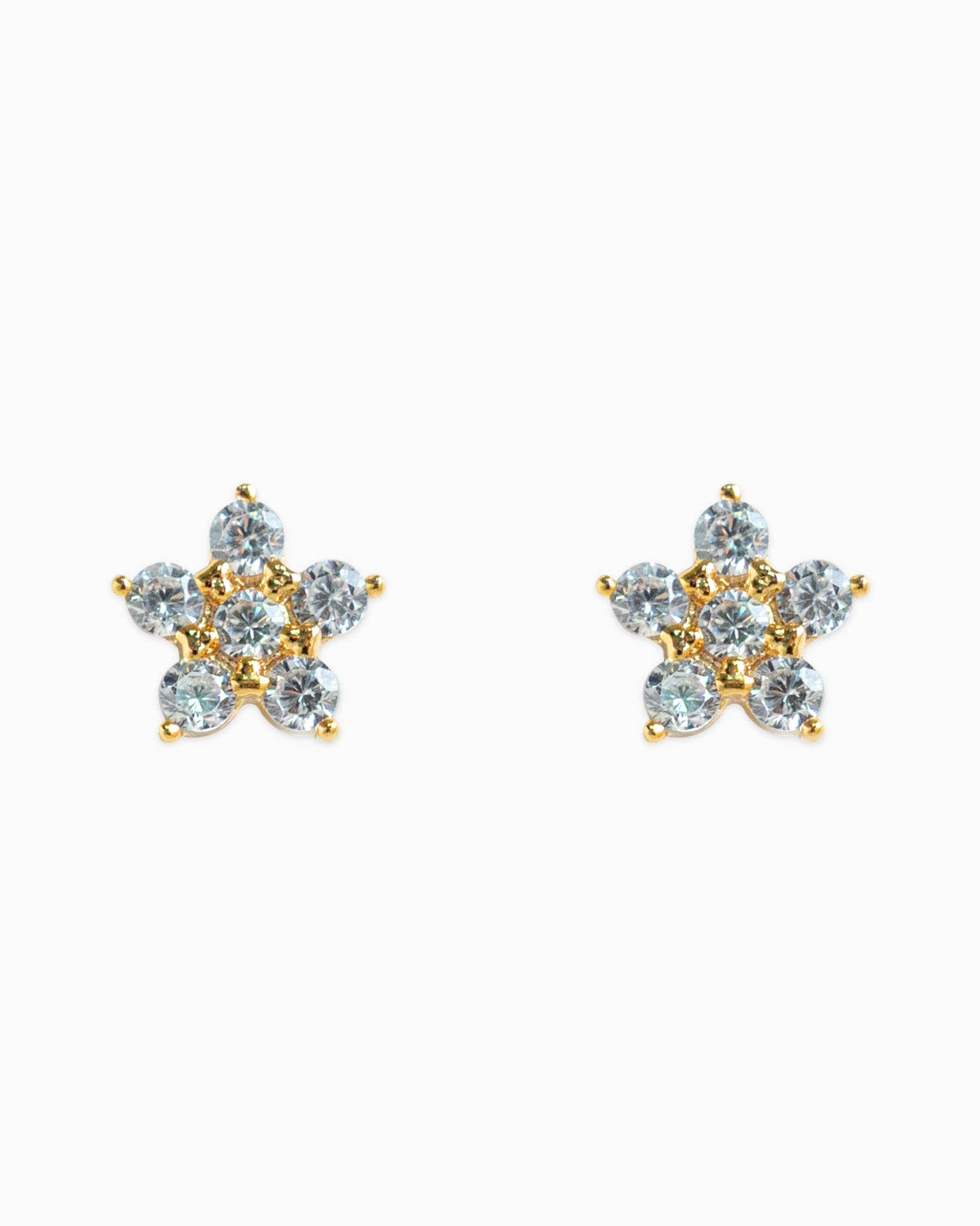 Petite Flower CZ Stud Earrings