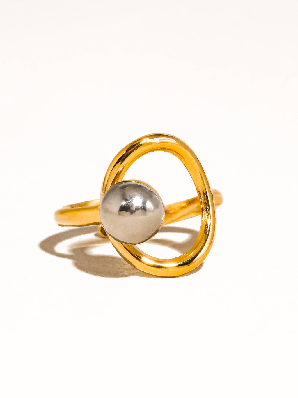 Sibylle 18K Gold Non-Tarnish Two Tone Round Ring
