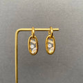 Geometric Zircon 18K Gold Plated S.Steel Huggie Earrings - FGS