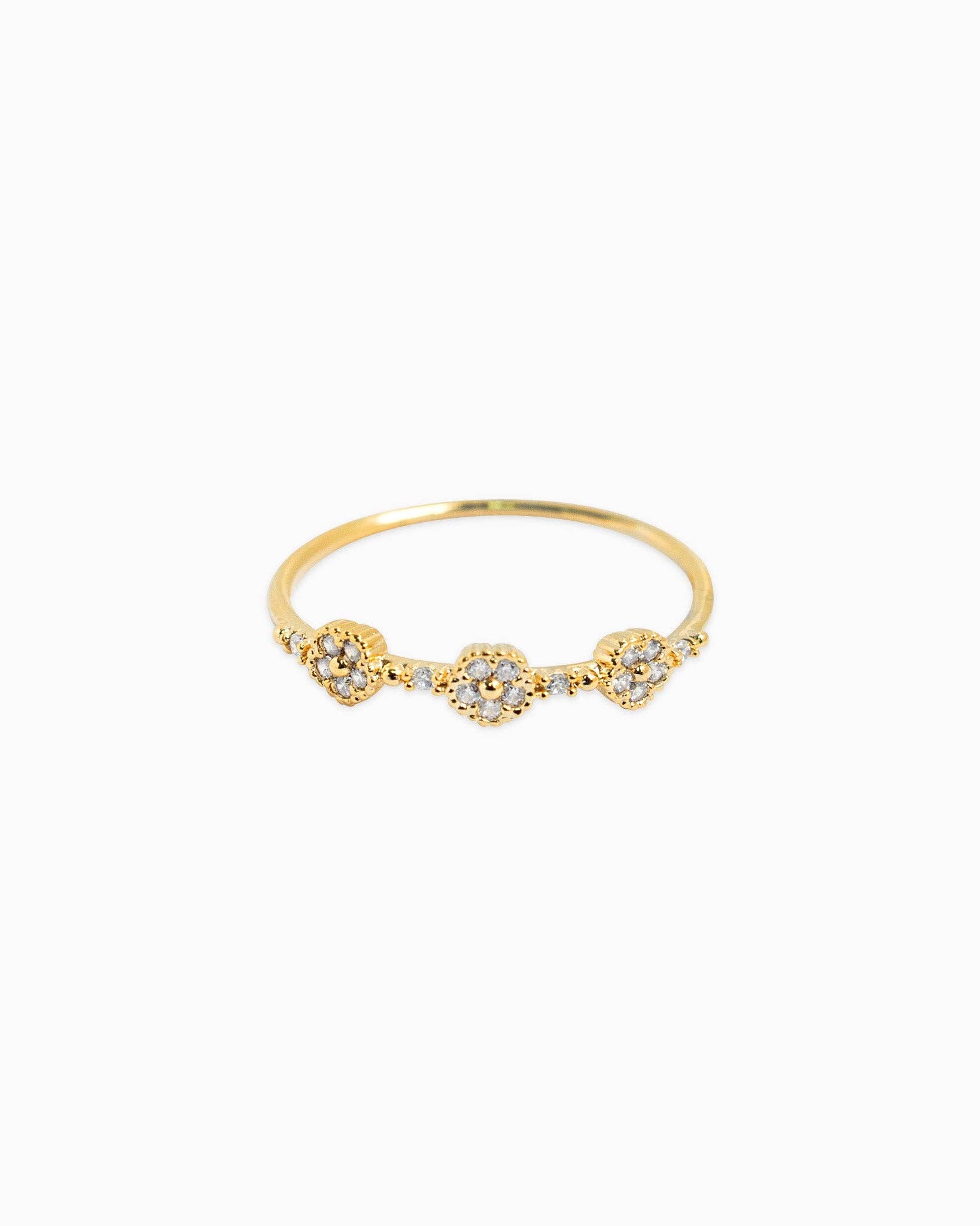 Three Floral Cluster Ring