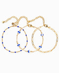 Ceramic and Chain Bead Mix Bracelets Set of 3