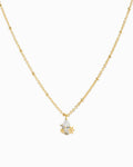 Teardrop CZ Flower Pendant Necklace
