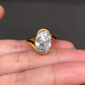 Zircon Inlaid 18K Gold Plated Stainless Steel Ring - FGS