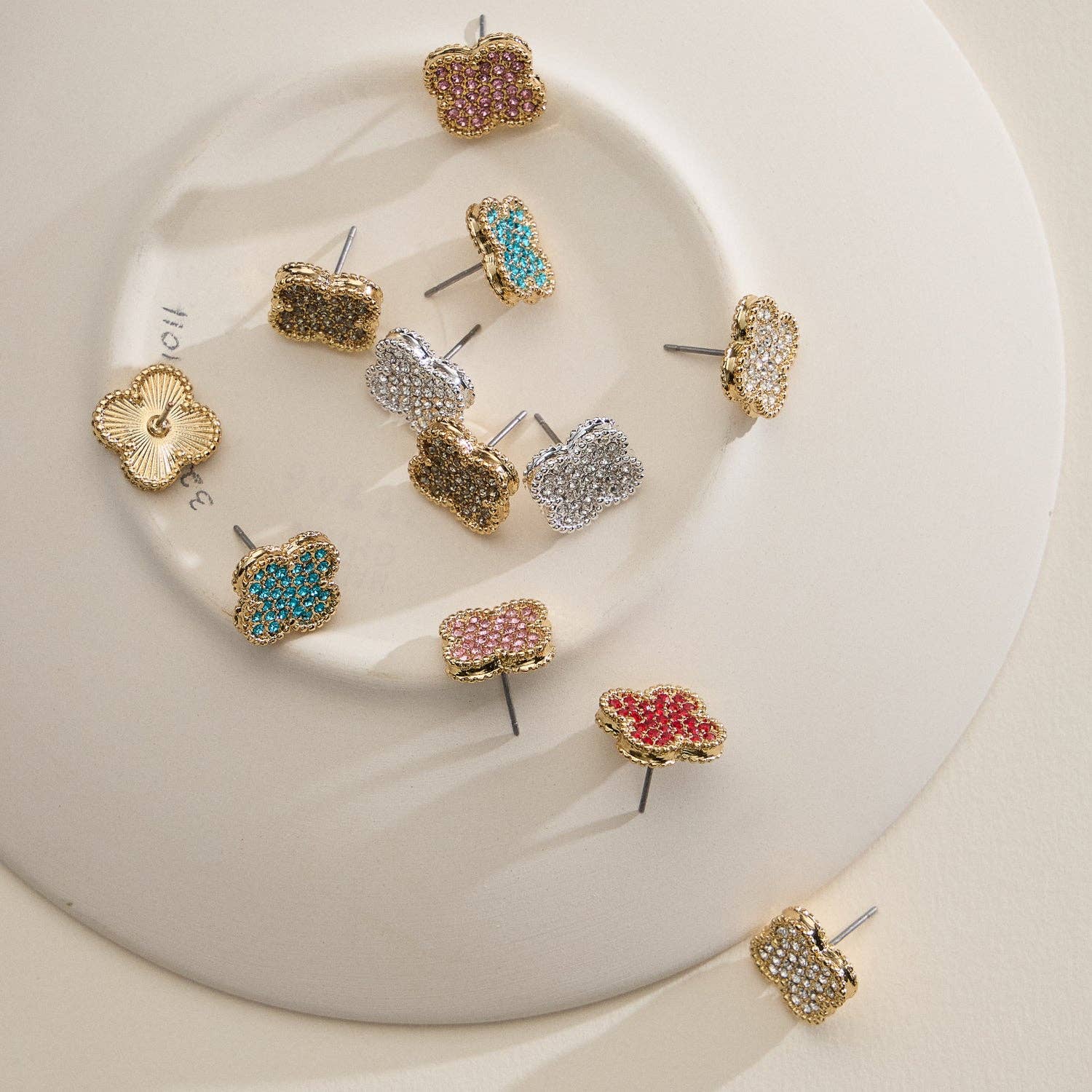 Elegant Pavé Crystal Stud Earrings