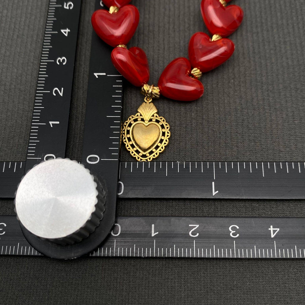 18K Gold Plated S.Steel Resin Heart Linked Bracelet - FGS