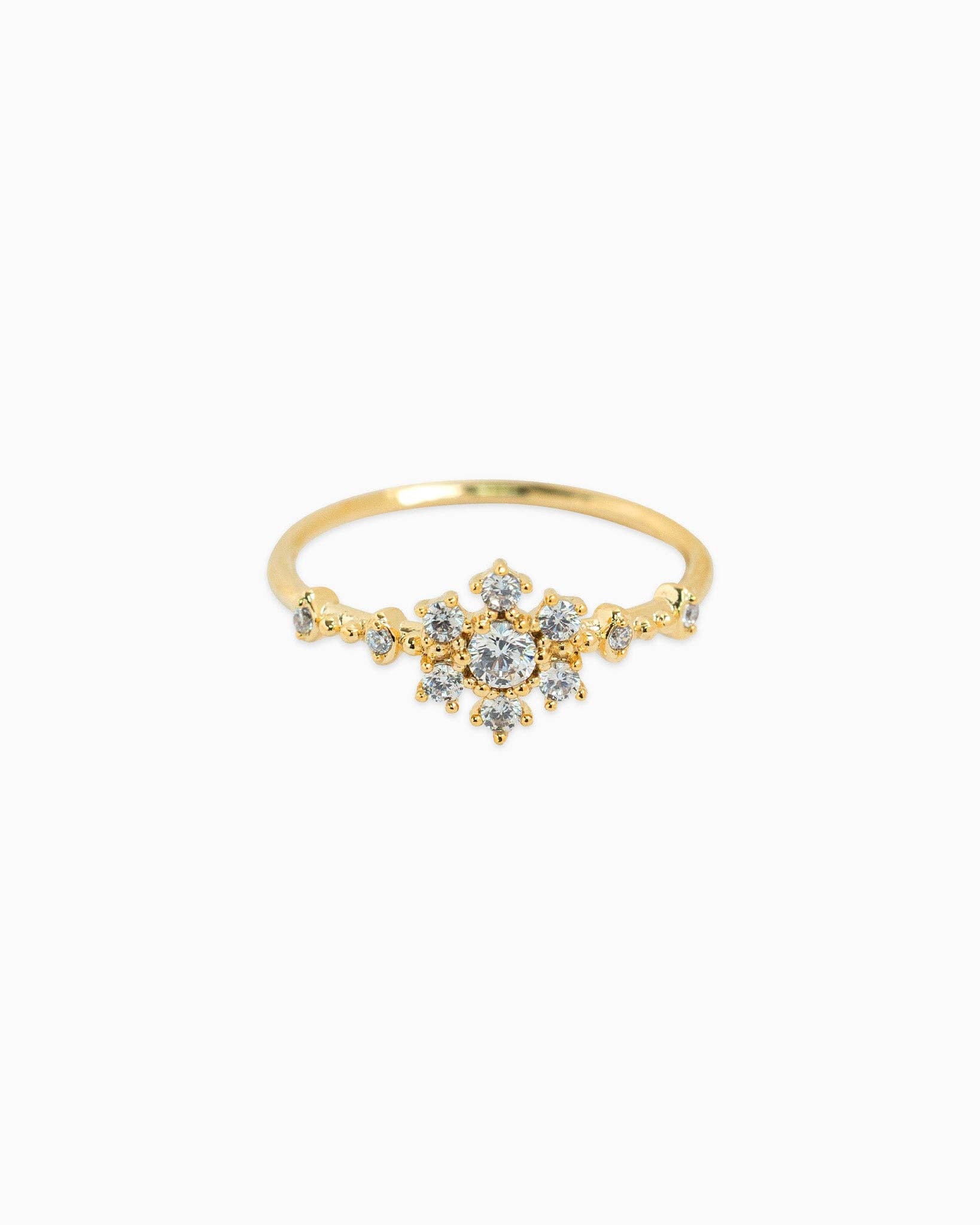 Holiday Sparkle Snowflake Crystal Ring