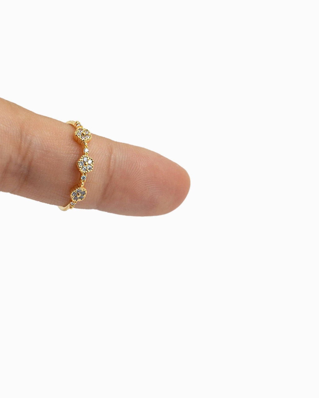 Three Floral Cluster Ring