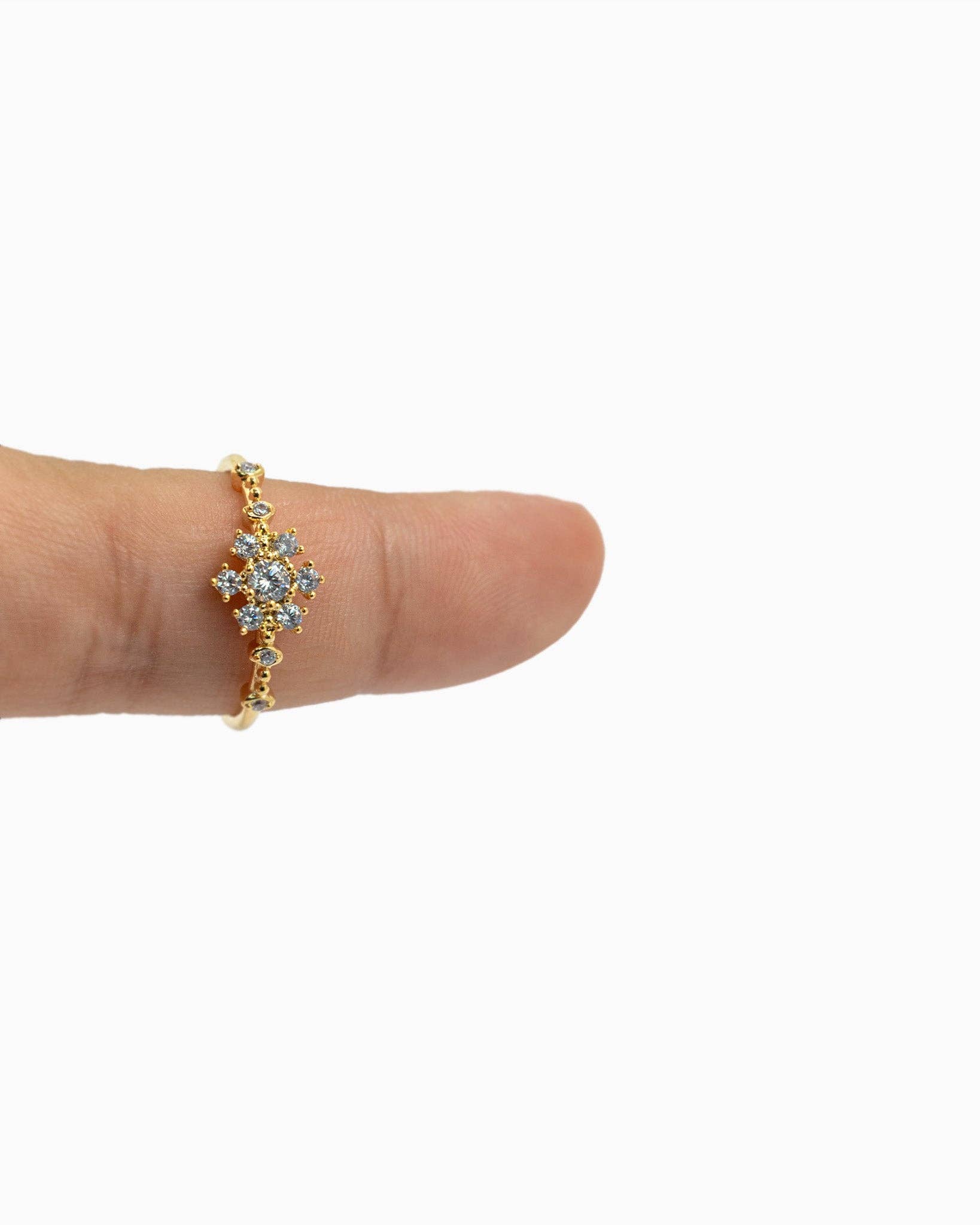 Holiday Sparkle Snowflake Crystal Ring