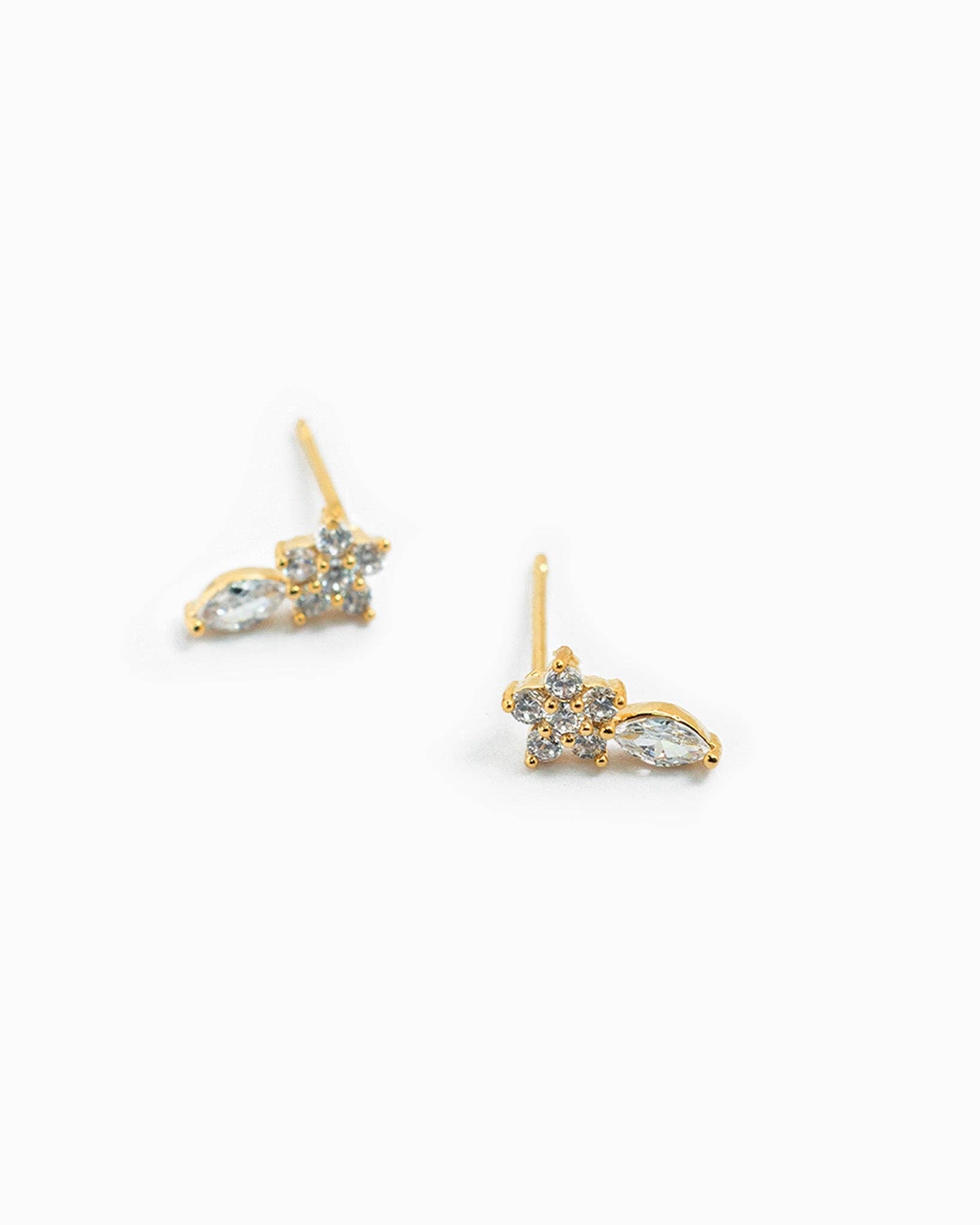 CZ Flower Marquise Crystal Earrings
