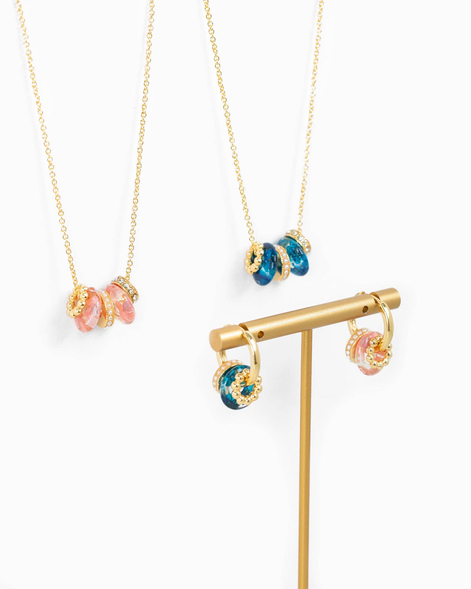 Blossom Rondelle Pearl Hoop Earrings