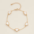 Elegant Gold Heart Charm Bracelets in Vibrant Enamel Colors