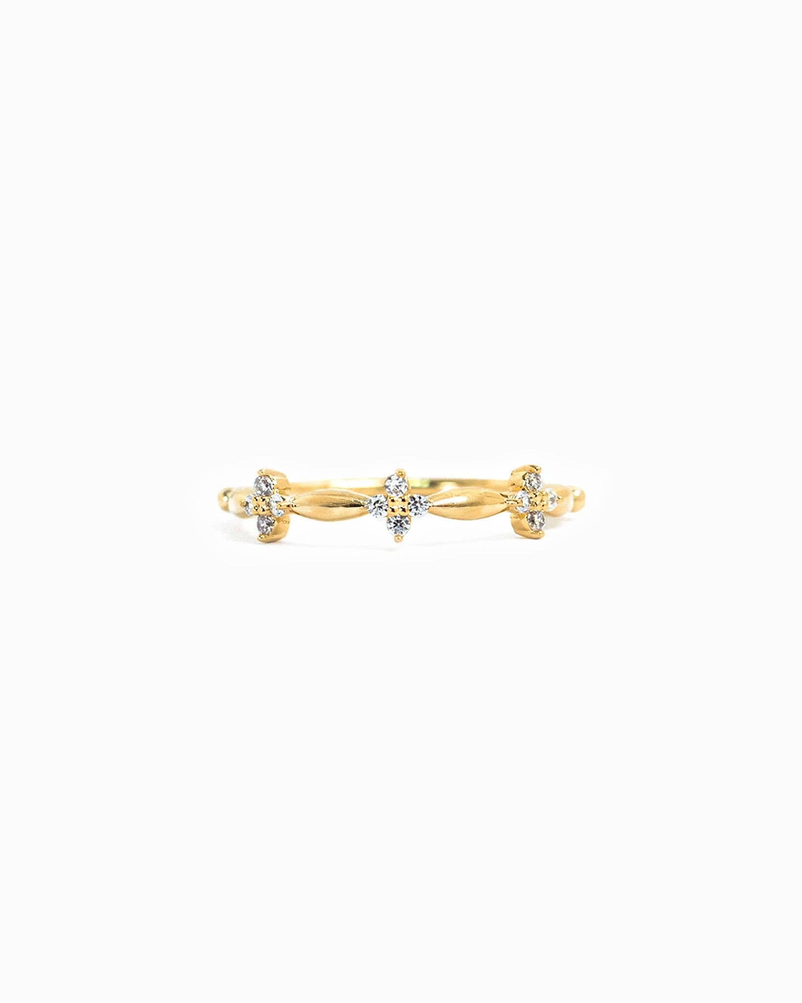 Crystal Cross Band Ring