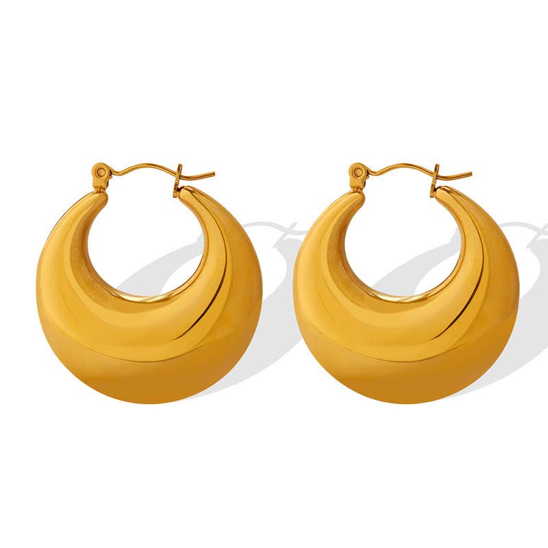 Crescent Hoop Earrings Waterproof