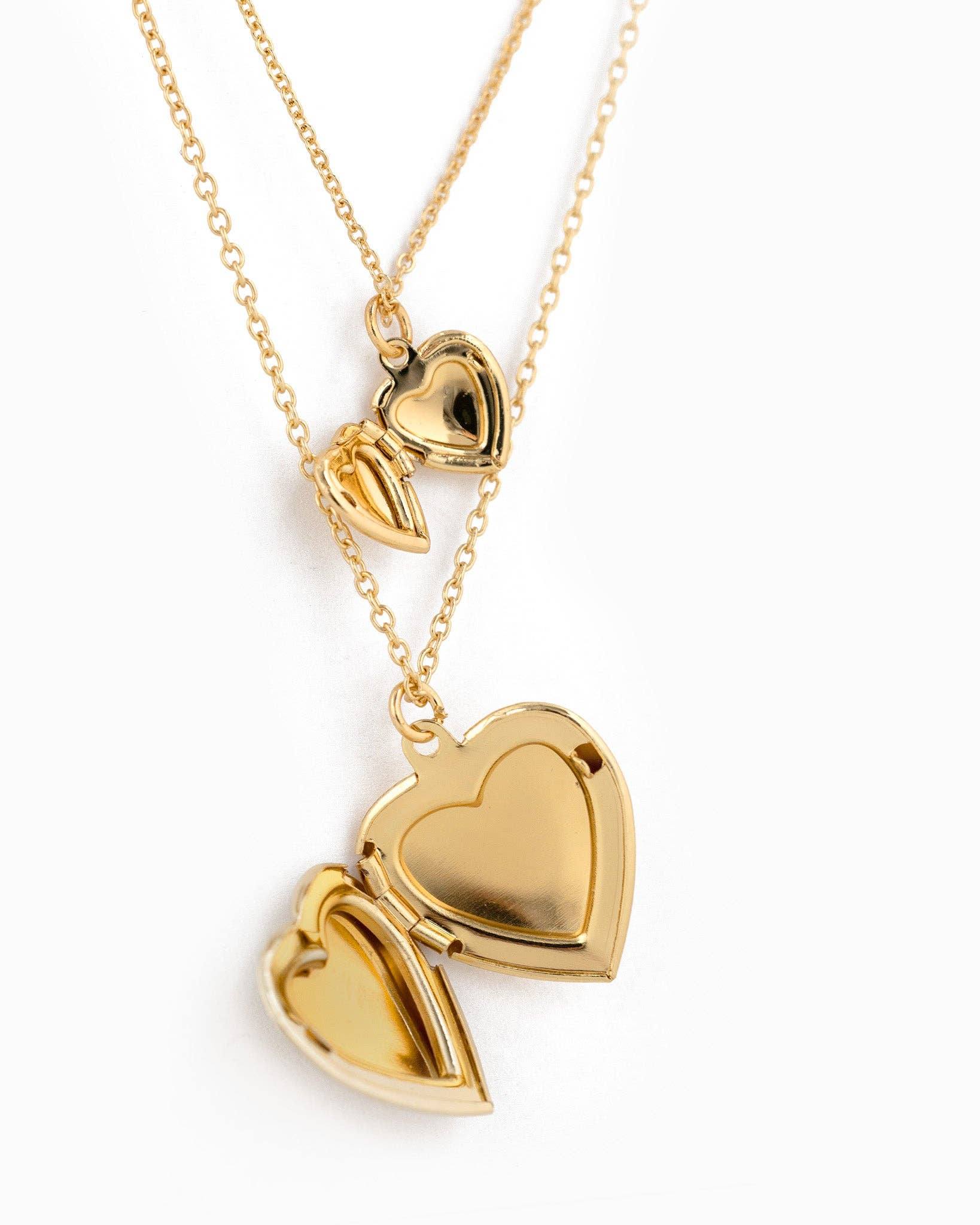 Double Layered Bold Puffy Heart Pendant Necklace