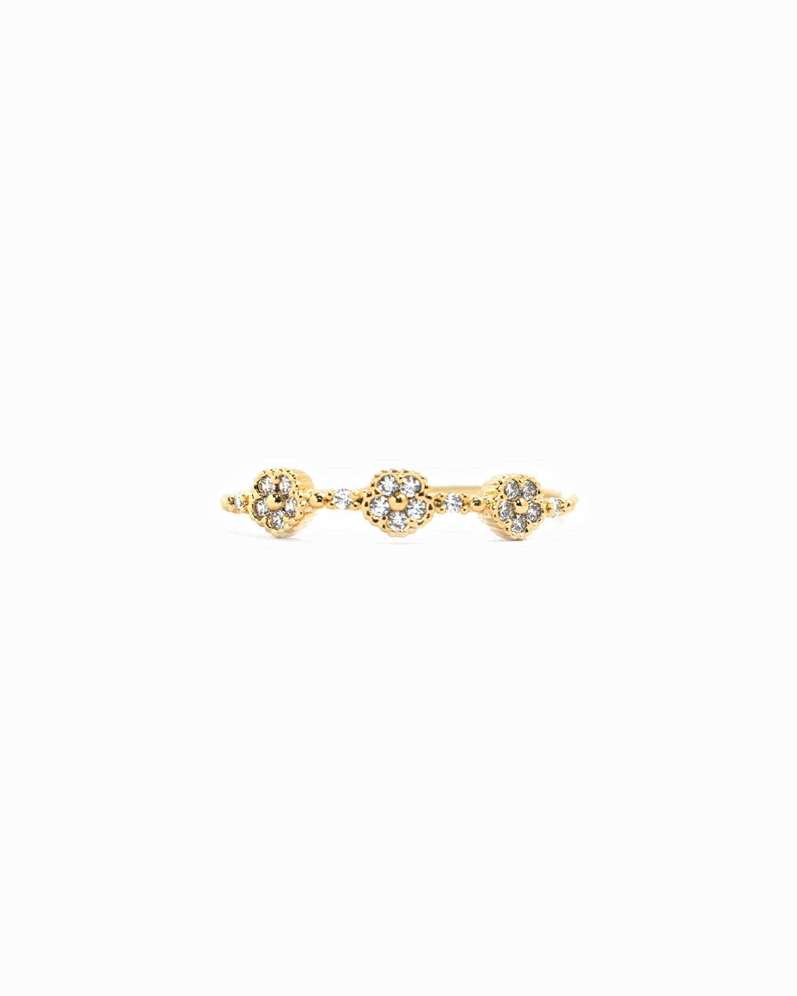 Three Floral Cluster Ring
