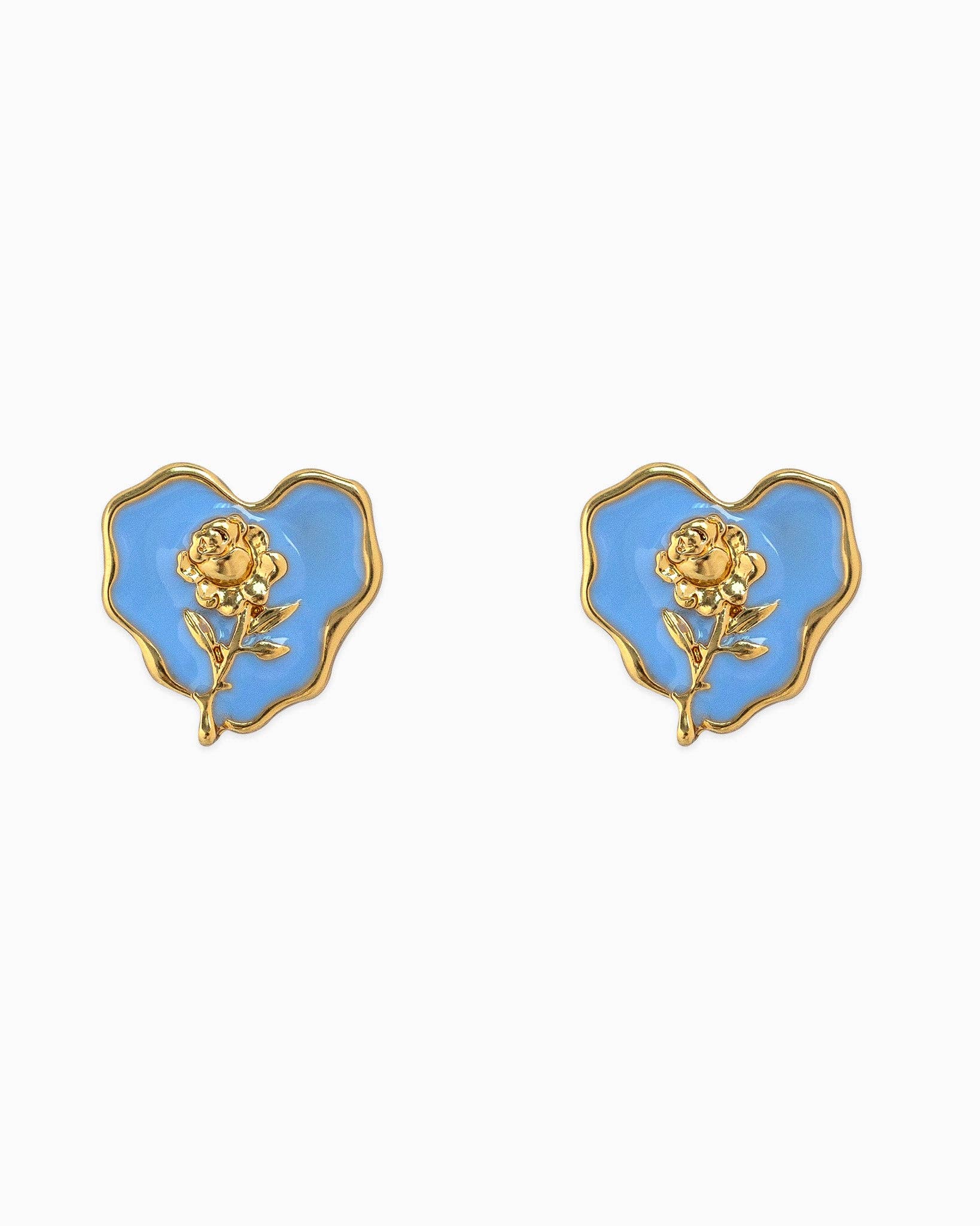 Once Upon a Rose Heart Stud Earrings