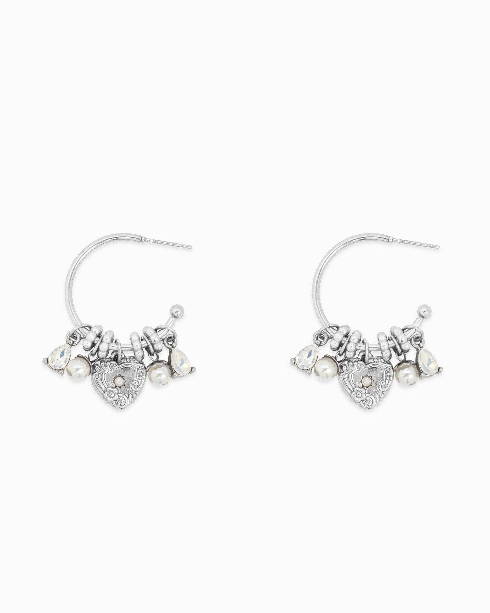 Matte Heartstruck Rondelle Hoop Earrings