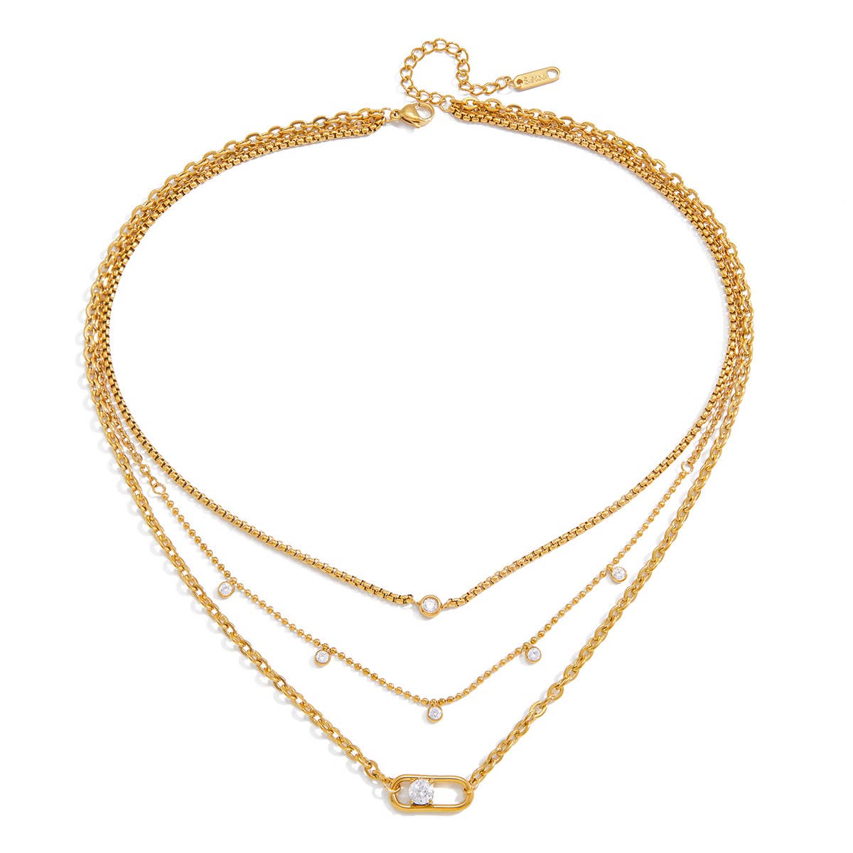 Bold Link Layered Necklace Water Resistant