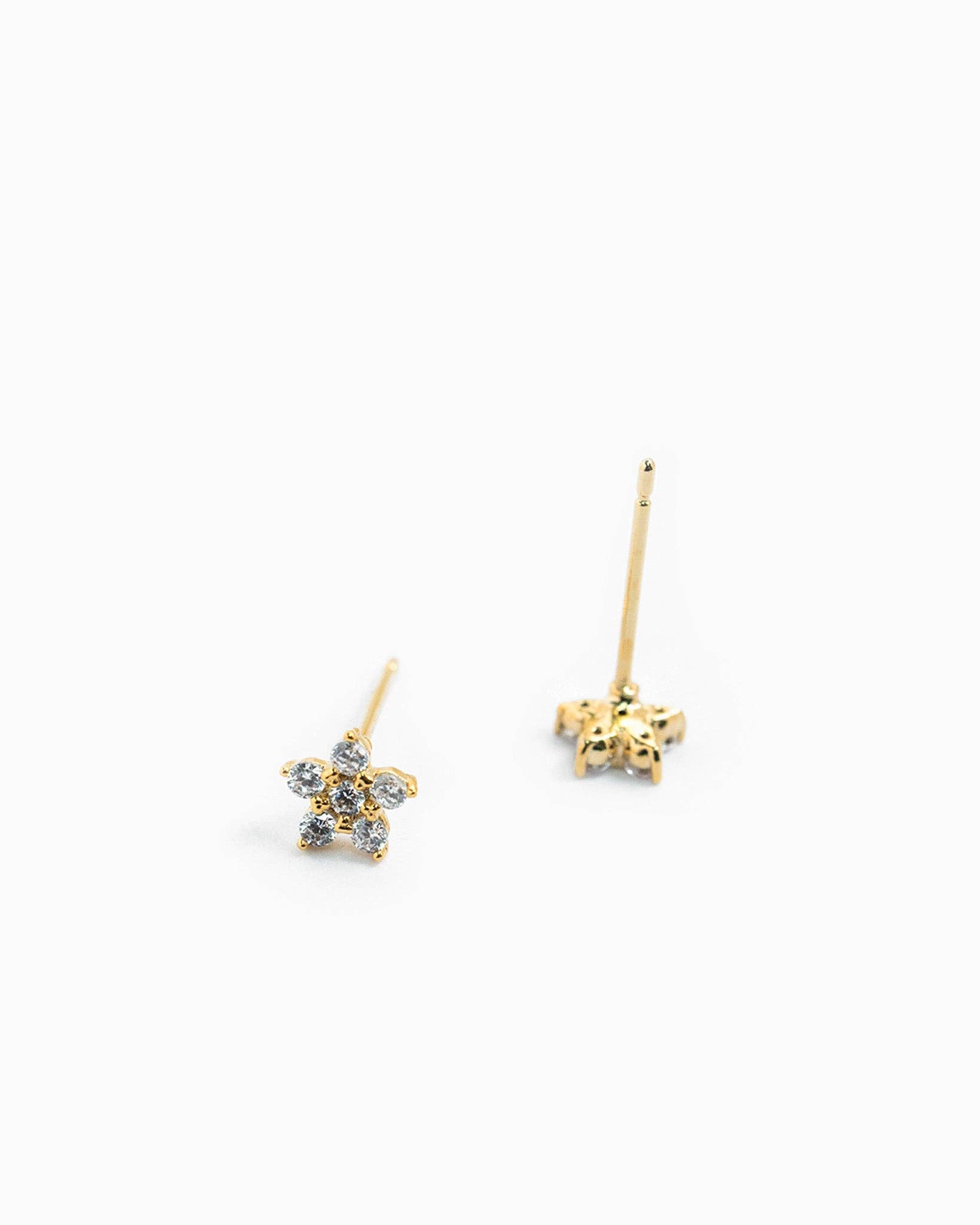 Petite Flower CZ Stud Earrings