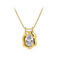 Melted Gold Solitaire Necklace Water Resistant