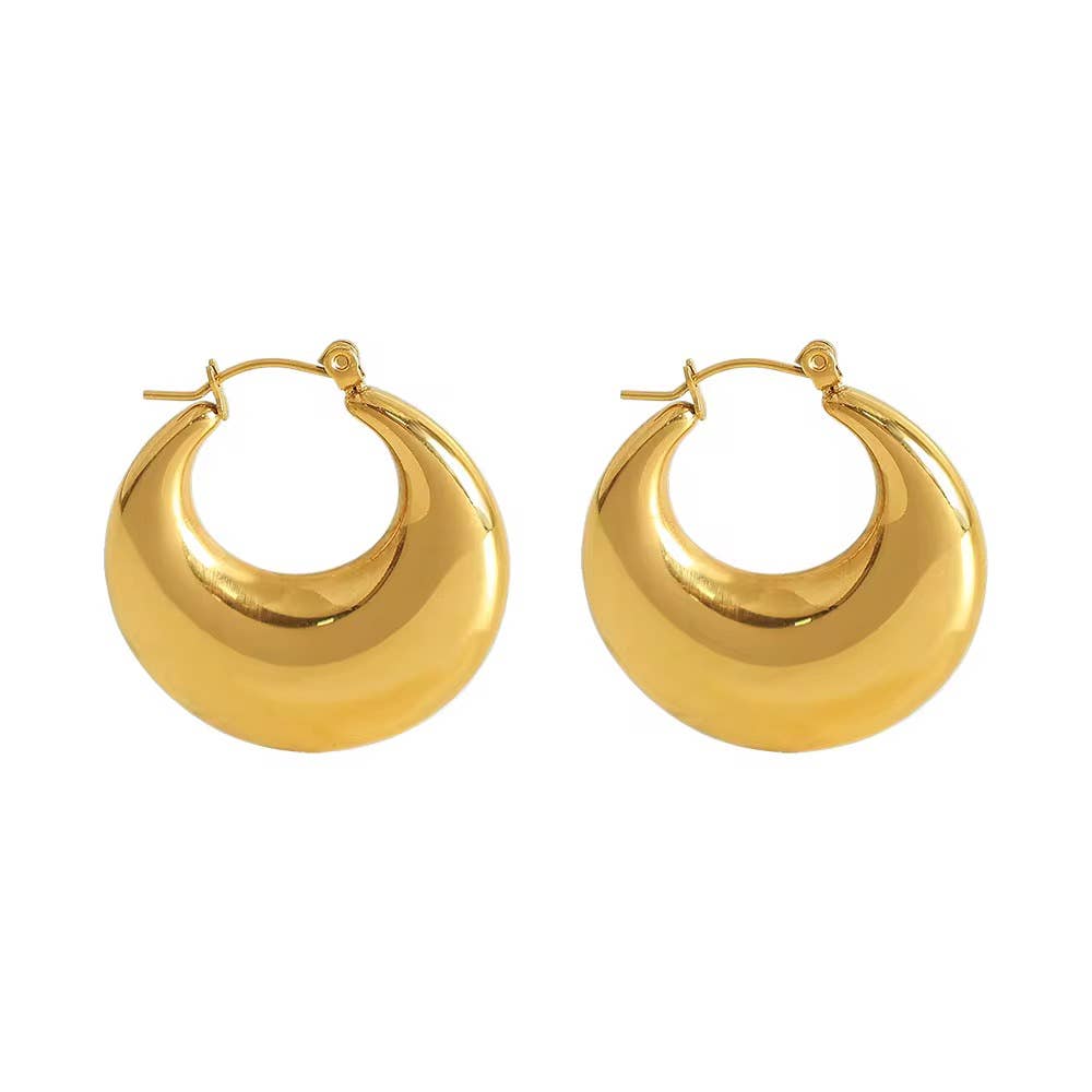 Crescent Hoop Earrings Waterproof
