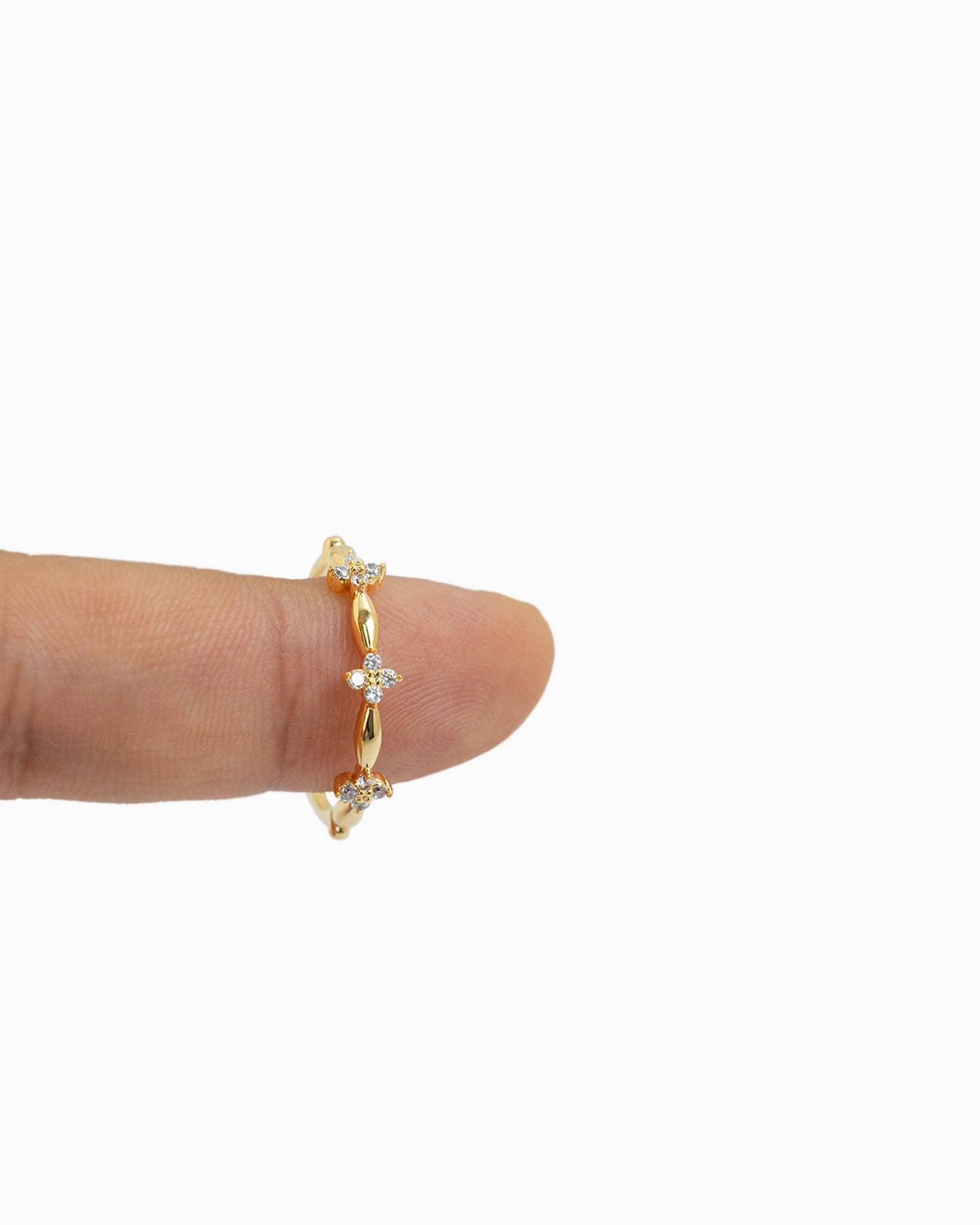 Crystal Cross Band Ring