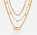 Bold Link Layered Necklace Water Resistant
