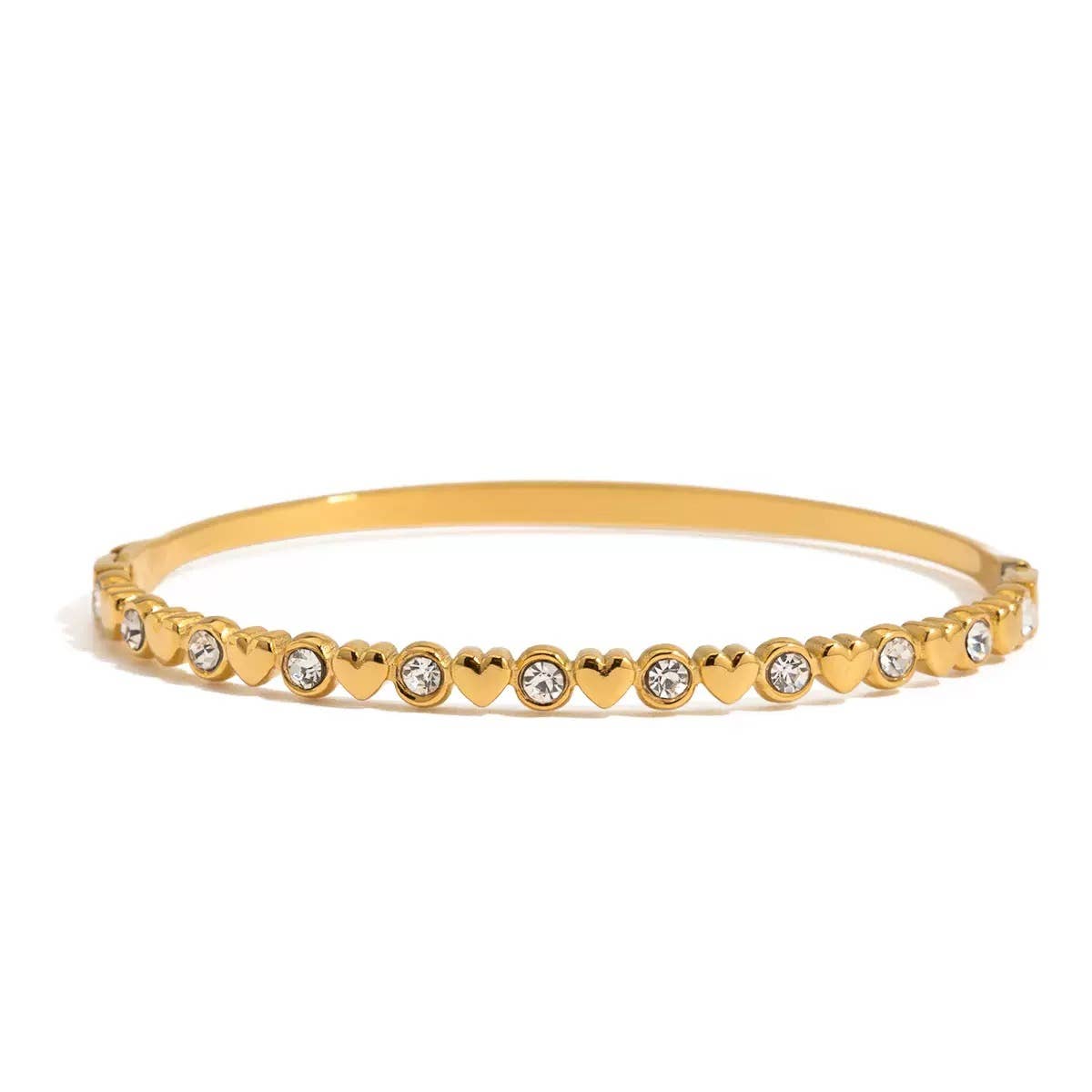 Heart CZ Bangle Water Resistant