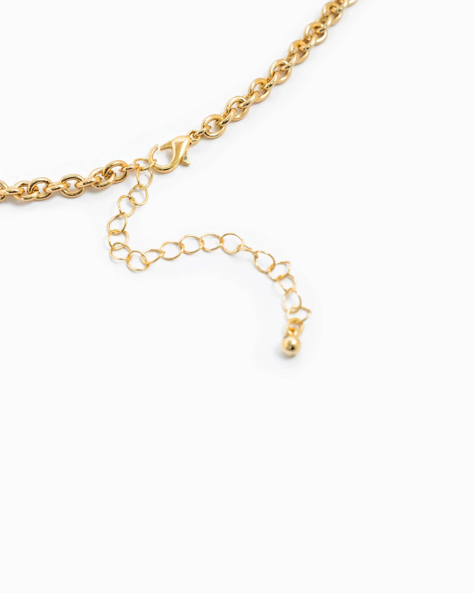 Cross Heart Recon Stone Multi Charm Necklace