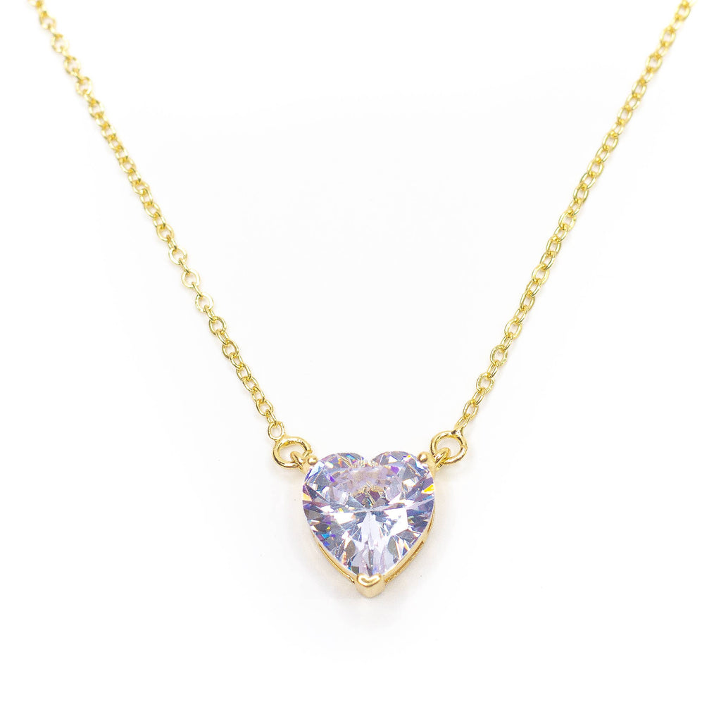 Heart CZ Gold Necklace