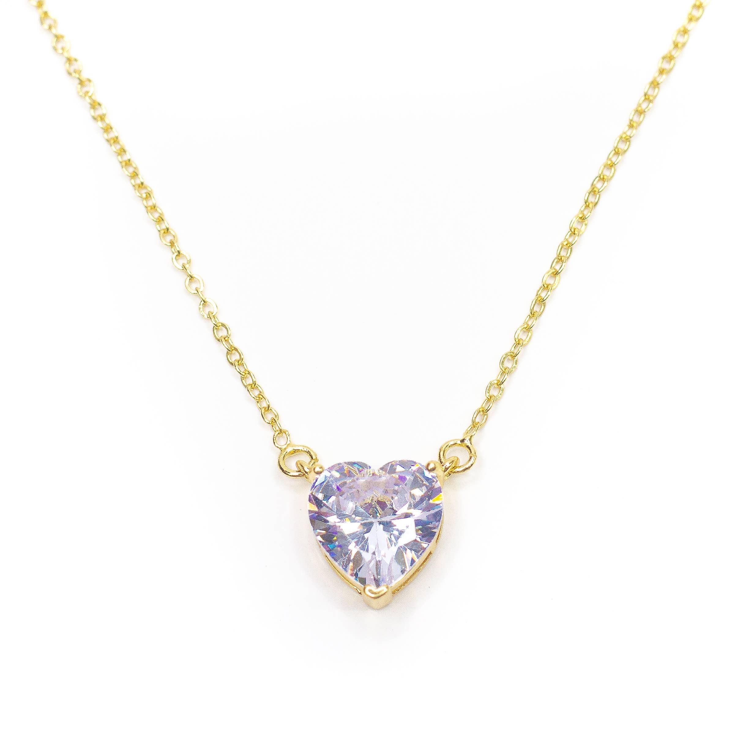 Heart CZ Gold Necklace