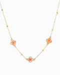 Pressed Flower Clover Station Necklace