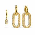 Stainless Steel Gold Oval Link Dangle Earrings