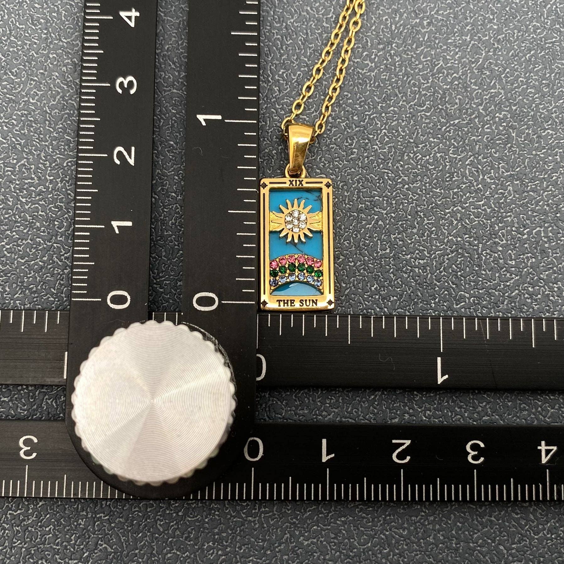 Star Moon Tarot 18K Gold Plated Steel Necklace - FGS/MS